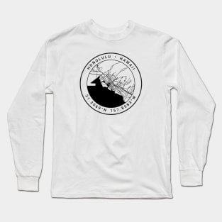 Honolulu Map Long Sleeve T-Shirt